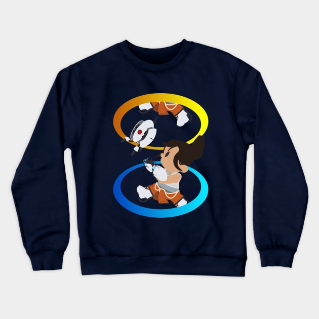 Chell Crossing - Thinking with Portals Crewneck Sweatshirt by JPenfieldDesigns